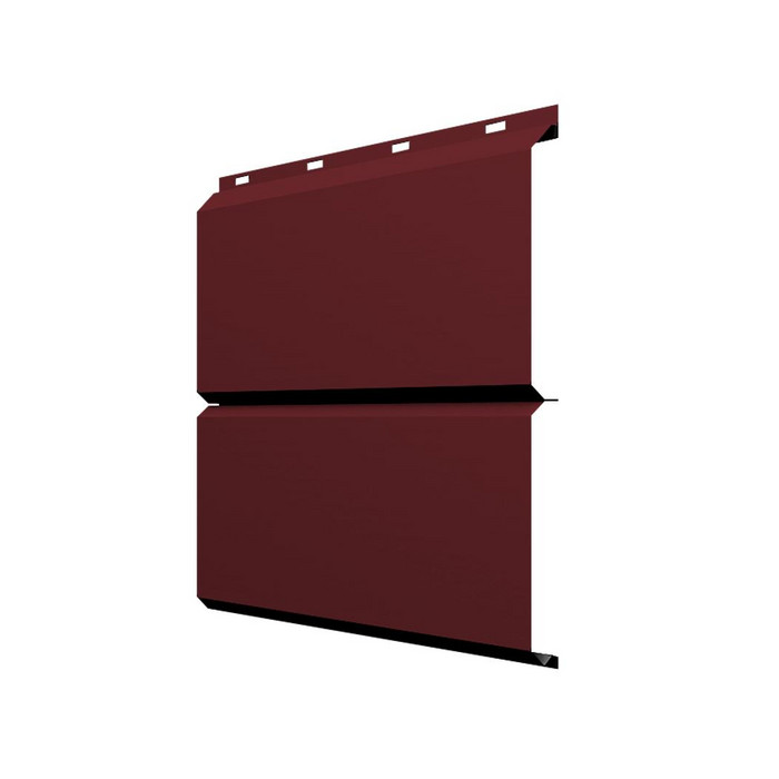 Софит ЭкоБрус без перфорации 0,345 Grand Line 0,5 Satin с пленкой RAL 3005 красное вино