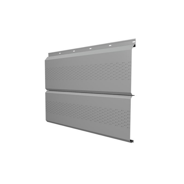 Софит ЭкоБрус с перфорацией 0,345 Grand Line 0,5 Satin с пленкой RAL9006 бело-алюминиевый