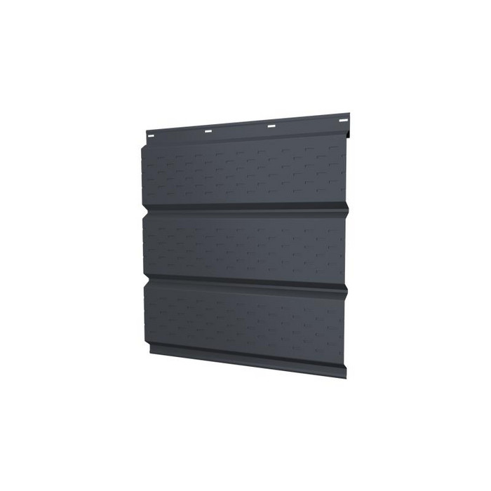 Софит металлический полная перфорация 0,5 Satin Мatt с пленкой RAL 7024 мокрый асфальт