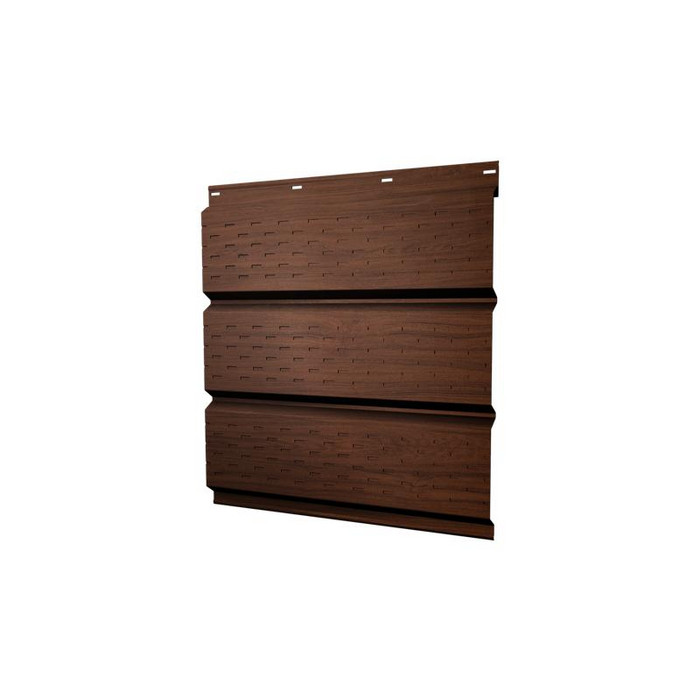 Гранд лайн Софит металлический полная перфорация 0,45 Print Elite с пленкой Choco Wood