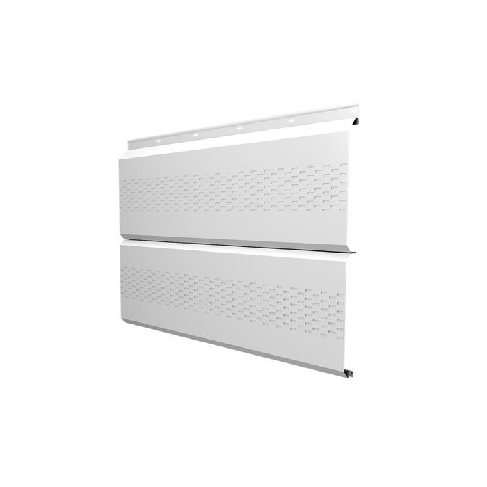 Софит ЭкоБрус с перфорацией 0,345 Grand Line 0,5 Satin RAL9003 сигнальный белый