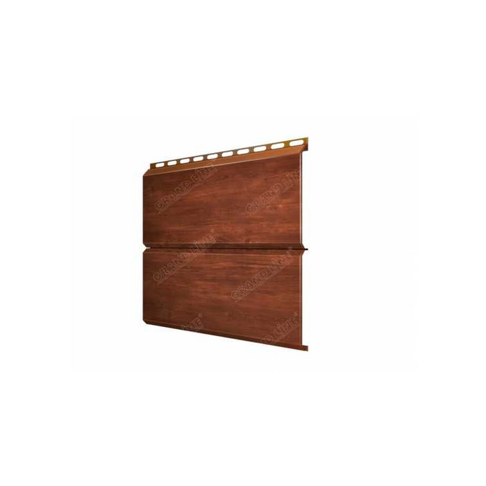 Металлический сайдинг Grand Line ЭкоБрус 0.45 мм Print Elite с пленкой Cherry Wood А