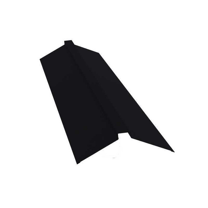 Планка конька плоского 150х40х150 0,5 Drap RAL 9005 черный