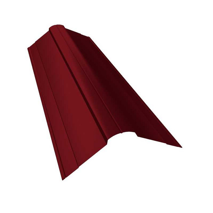 Планка конька фигурного 100x100 0,5 Quarzit lite RAL 3005 красное вино
