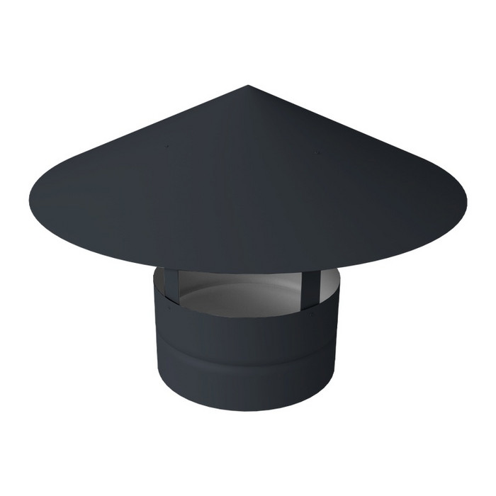 Дымник на трубу круглый d200 0,5 Satin с пеленкой RAL 7024 мокрый асфальт